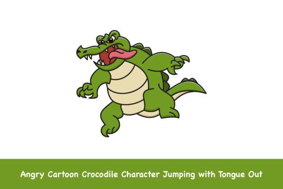 Angry Cartoon Crocodile Character Graphics
