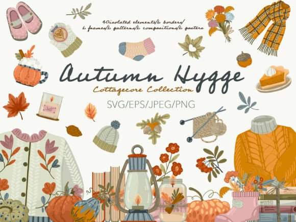 Autumn Hygge Cottagecore Collection Graphics