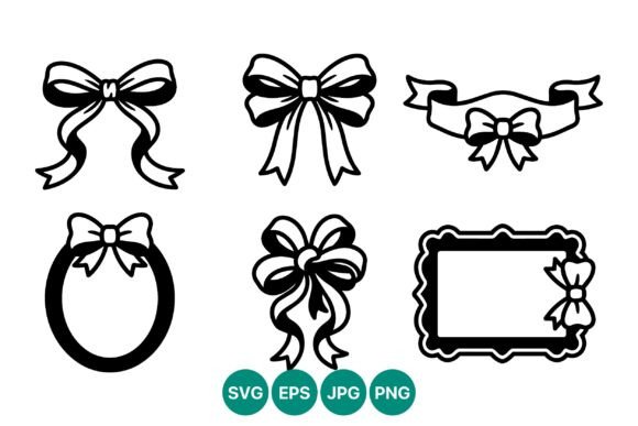 Black and White Ribbon Bow Vector Art for Graphics and Illustrations