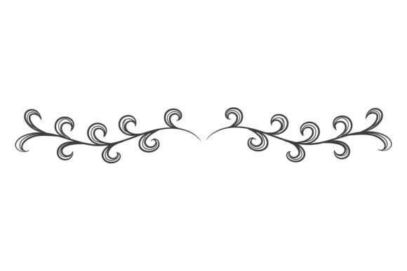 Botanical Filigree Divider with Curly Br: Graphics for Elegant Branding
