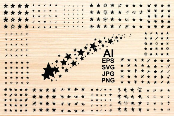 Collection of Stars Silhouette Vector