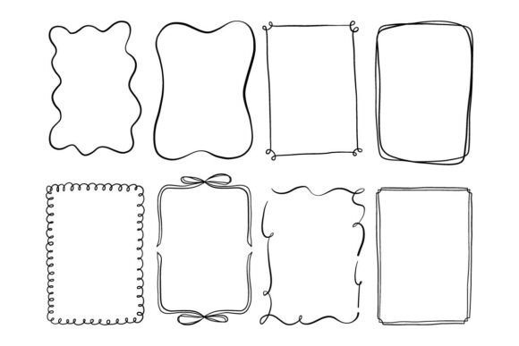 Doodle Frame Border Clipart Set