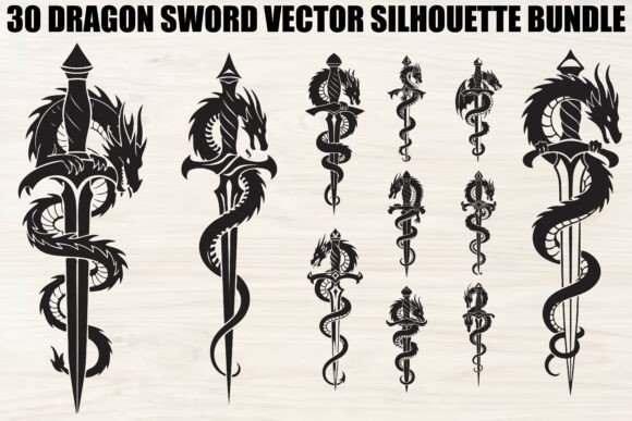 Dragon Sword Bundle: Graphics for Fantasy Branding