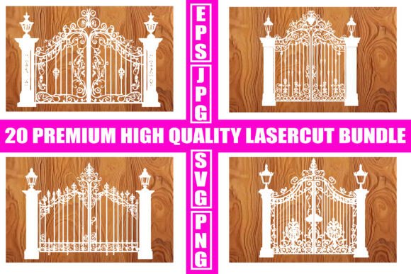 Elegant Laser Cut Gate Arch Bundle Graphics