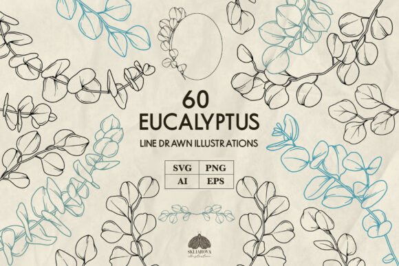 Eucalyptus Line Art Svg Png Eps
