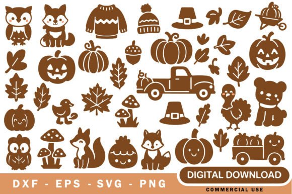 Fall Thanksgiving Shape SVG Bundle