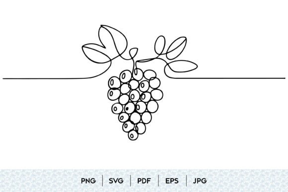 Grape Vine Line Art SVG Graphics