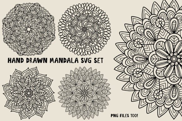 Hand Drawn Mandala SVG PNG Bundle: Graphics for Creative Publishing