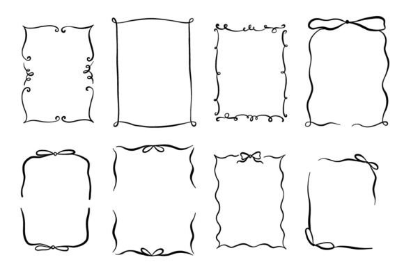 Hand Drawn Ribbon and Swirl Frame: Graphics for Creative Branding