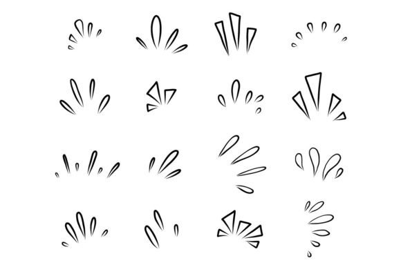 Hand Drawn Splash Burst Element Set Pack
