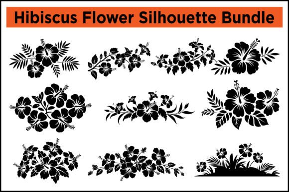 Hibiscus Flower Silhouette Bundle