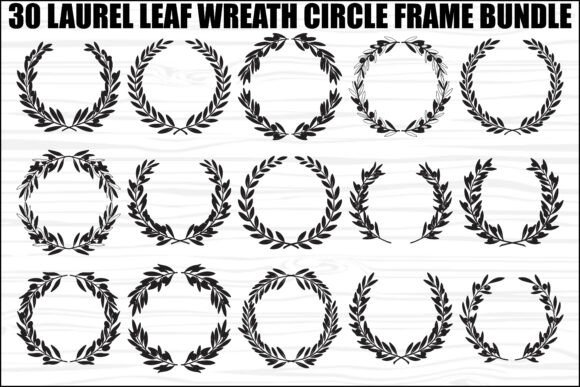Laurel Leaf Wreath SVG Bundle: Graphics for Elegant Branding