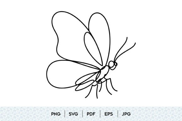 Minimal Butterfly Line Art SVG: Graphics and Illustrations for Creative Design