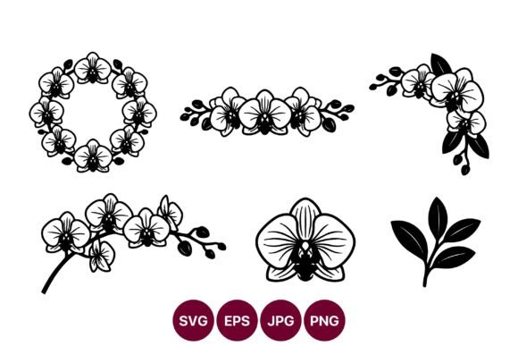 Orchid Line Art Collection: Graphics for Elegant Design