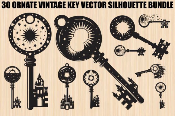 Ornate Vintage Key Bundle: Graphics & Illustrations for Crafters