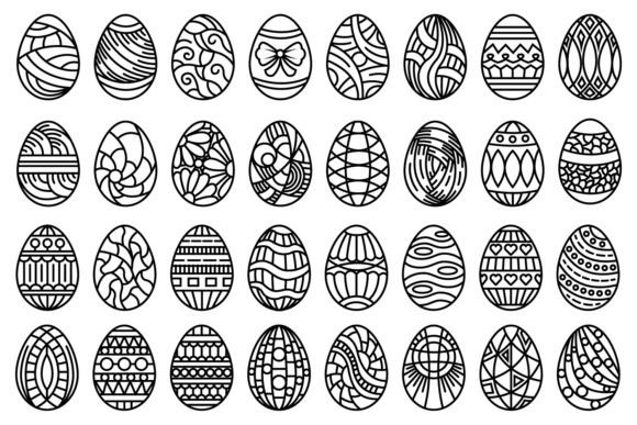 Patterned Egg Illustrations Set: Graphics for Creative Design