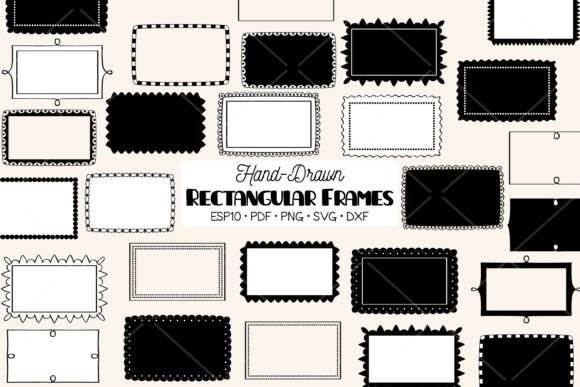 Rectangular Frames Hand Drawn Border Graphics