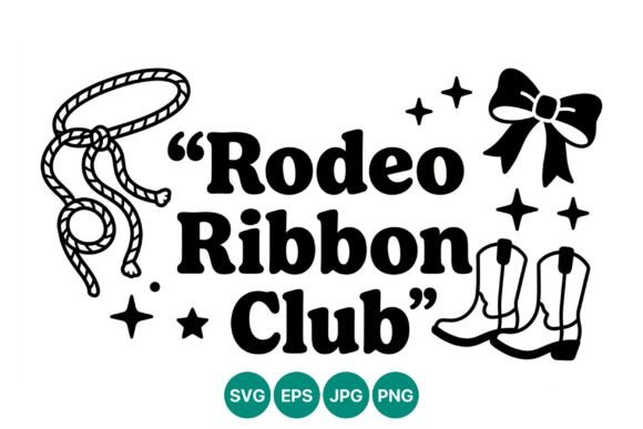 Rodeo Ribbon Club Cowboy Boots Vector Graphics
