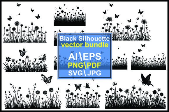 Silhouettes of Butterflies and Flowers: Graphics for Creative Branding