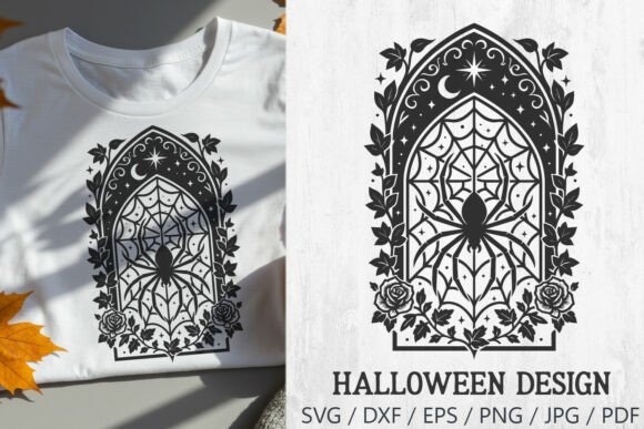 Spider Stained Glass Halloween SVG – Graphics and Illustrations