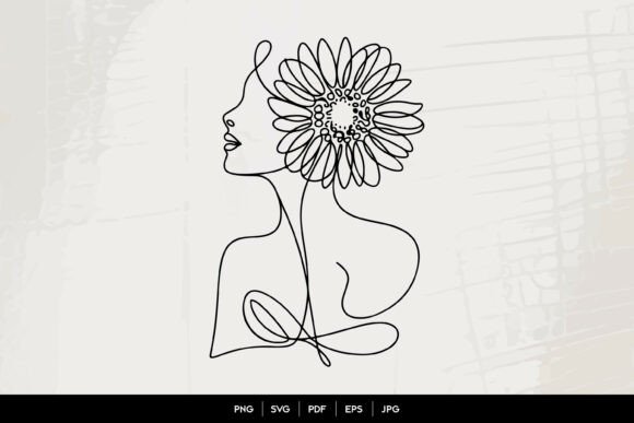 Sunflower Woman Line Art SVG Review