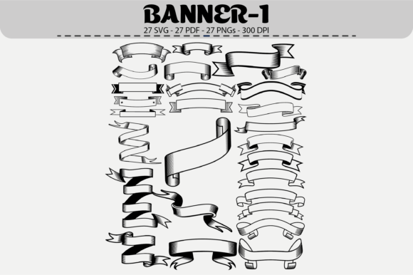Vintage Banner Clipart – 27 Designs
