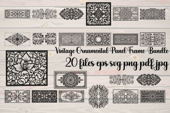 Vintage Ornamental Panel Frame Bundle